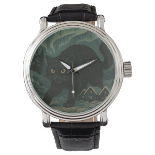 Isländische Weihnachts-Yule-Katze Armbanduhr