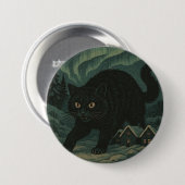 Isländische Weihnachts-Yule-Katze Button (Vorne & Hinten)