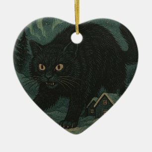 Isländische Weihnachts-Yule-Katze Keramik Ornament