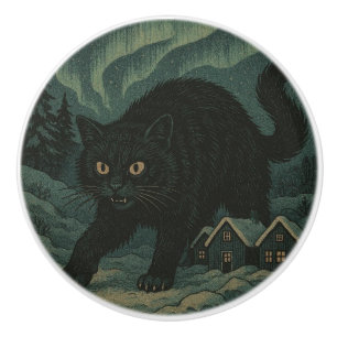 Isländische Weihnachts-Yule-Katze Keramikknauf