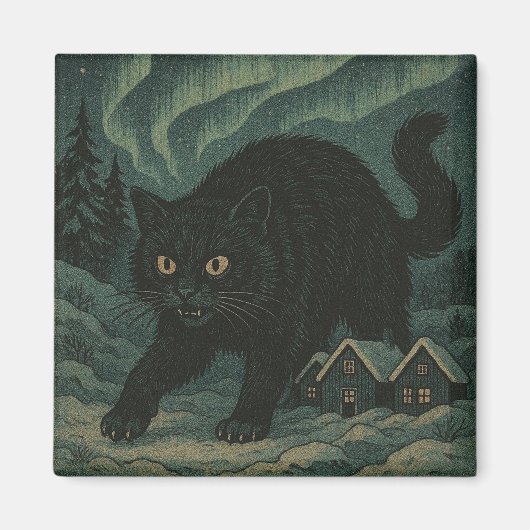 Isländische Weihnachts-Yule-Katze Magnet (Vorne)