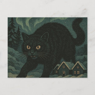 Isländische Weihnachts-Yule-Katze Postkarte