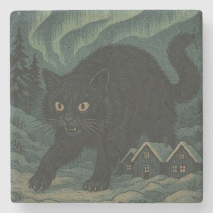 Isländische Weihnachts-Yule-Katze Steinuntersetzer