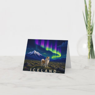 Isländischer Schäferhund Nördliche Lichter Island Dankeskarte