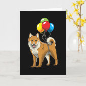 Isländischer Schafhund mit Ballons Karte (Gelbe Blume)