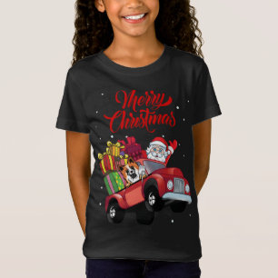 Isländischer Schafhund mit dem Weihnachtsmann in R T-Shirt
