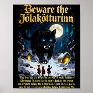Isländischer Vintage Warnung Jolakotturinn Weihnac Poster