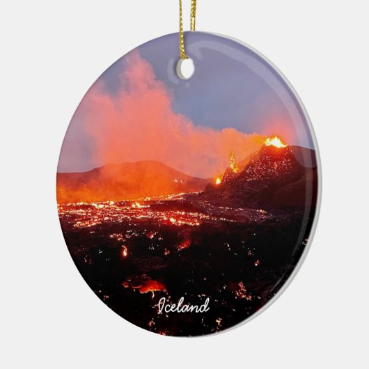 Isländischer Vulkan - Keramik Ornament (Links)