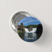 Isländischer Wasserfall Button (Vorne & Hinten)