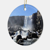 Isländischer Wasserfall - Keramik Ornament (Links)