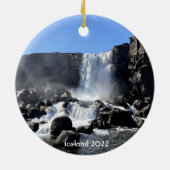 Isländischer Wasserfall - Keramik Ornament (Hinten)