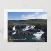 Isländischer Wasserfall Postkarte (Vorne/Hinten)