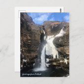Isländischer Wasserfall Postkarte (Vorne/Hinten)