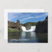 Isländischer Wasserfall Postkarte (Vorne/Hinten)