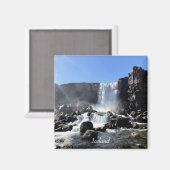 Isländischer Wasserfallmagnet Magnet (Vorderseite/Rückseite)