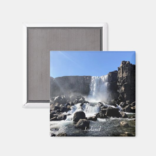 Isländischer Wasserfallmagnet Magnet (Vorderseite/Rückseite)