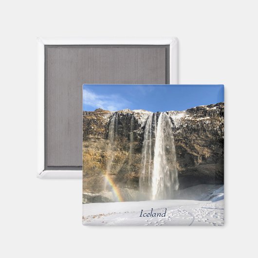 Isländischer Wasserfallmagnet Magnet (Vorderseite/Rückseite)