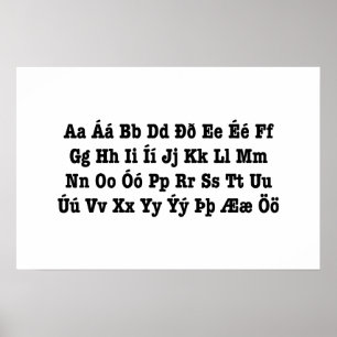 Isländisches Alphabet [Íslenska Stafrófið] Poster