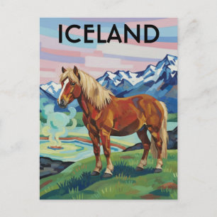 Isländisches Pferd auf Islandreise Postkarte