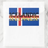 Isländisches Pferd | Flagge Islands Rechteckiger Aufkleber (Tasche)