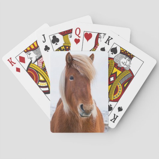 Isländisches Pferd im Winter 2 Spielkarten (Rückseite)