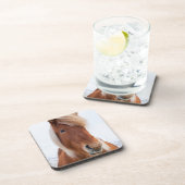 Isländisches Pferd im Winter Getränkeuntersetzer (Rechte Seite)