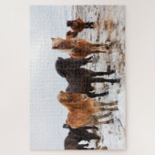 Isländisches Pferd im Winter Island Puzzle (Vertikal)