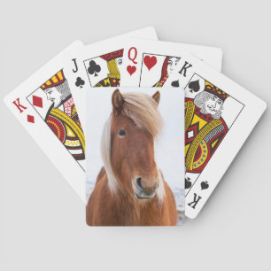 Isländisches Pferd im Winter Spielkarten
