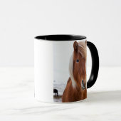 Isländisches Pferd im Winter Tasse (VorderseiteRechts)