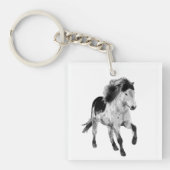 Isländisches Pferd in Bewegung Schlüsselanhänger (Vorderseite)