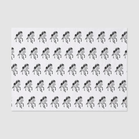 Isländisches Pferd in Bewegung Seidenpapier (Vorderseite)