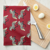 Isländisches Pferd in Rot Geschirrtuch (Viertel Falte)