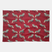 Isländisches Pferd in Rot Geschirrtuch (Horizontal)