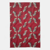 Isländisches Pferd in Rot Geschirrtuch (Vertikal)