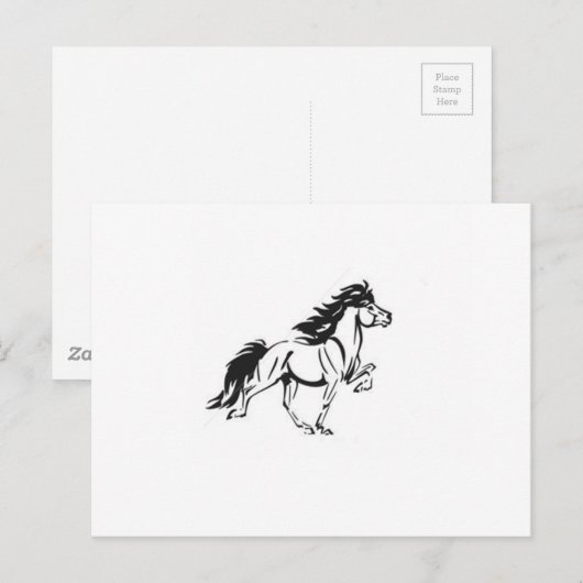 Isländisches Pferd Postkarte (Vorne/Hinten)