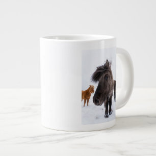 Isländisches Pferd-Potrait, Island Jumbo-Tasse