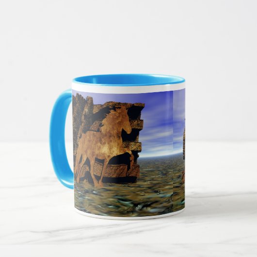 Isländisches Pferd-Set in Stone Tasse (Vorderseite Links)