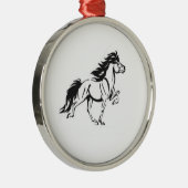 Isländisches Pferd Silbernes Ornament (Rechts)