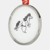 Isländisches Pferd Silbernes Ornament (Links)