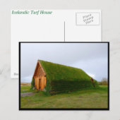 Isländisches Turfhaus Postkarte (Vorne/Hinten)