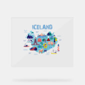 Islandkarte Acrylschild (Vorderseite)