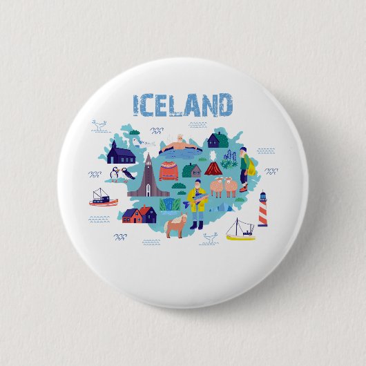 Islandkarte Button (Vorderseite)