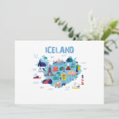Islandkarte Einladung (Stehend Vorderseite)