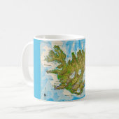 Islandkarte Postkarte Kaffeetasse (Vorderseite Links)