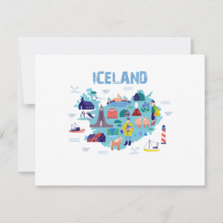 Islandkarte RSVP Karte