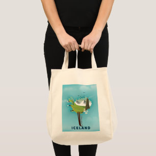 Islandkarten-Illustration Reiseplakat Island. Tragetasche
