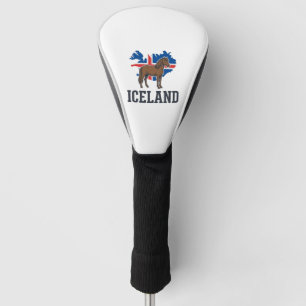 Islandpferd Vintage-Flagge Vektor-Shirt-Design_1 Golf Headcover