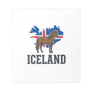 Islandpferd Vintage-Flagge Vektor-Shirt-Design_1 Notizblock