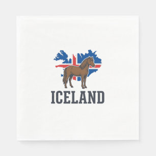 Islandpferd Vintage-Flagge Vektor-Shirt-Design_1 Serviette
