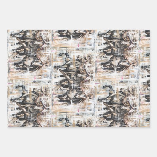 Islandpferde  geschenkpapier set (Vorderseite)